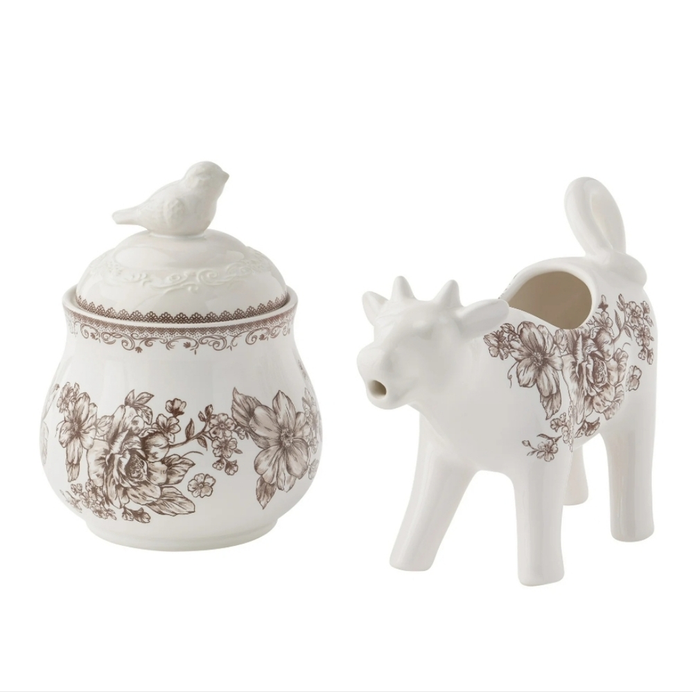 ❤️ New 2025 The Pioneer Woman Agatha Brown And White Floral Serveware Set